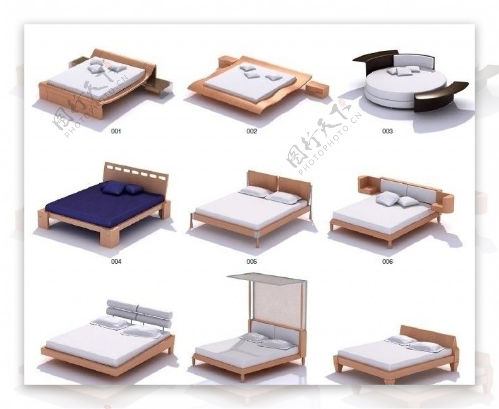 现代床木床家具