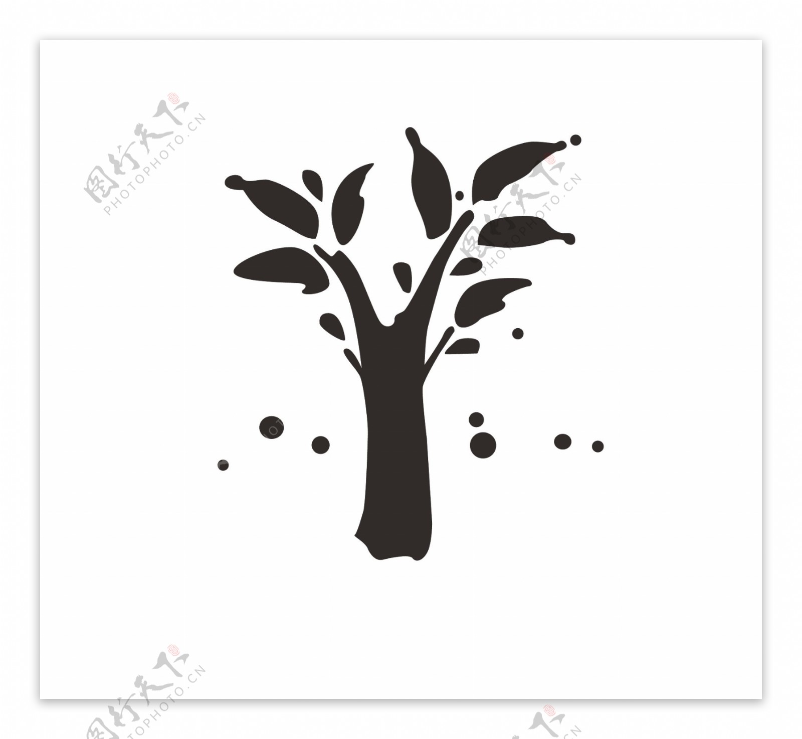 黑色剪影树