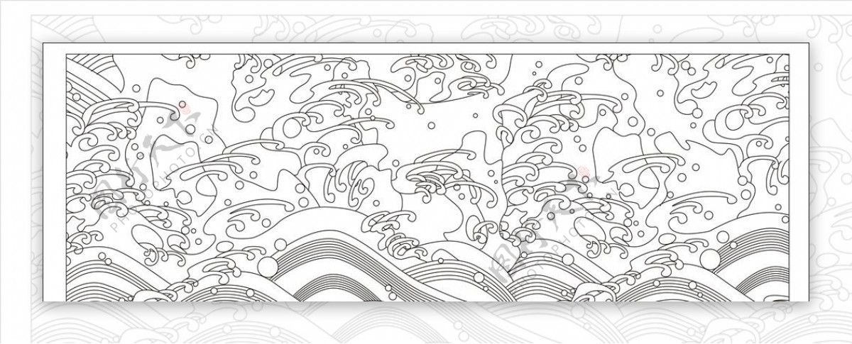 大型日式海浪背景装饰