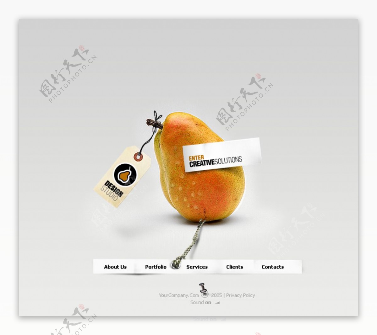 国外橙子设计元素类网页模板