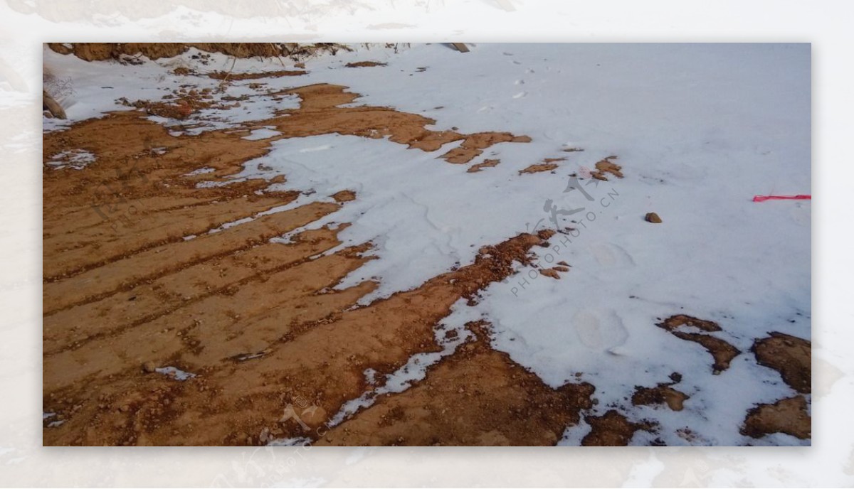 土地积雪雪特写雪景