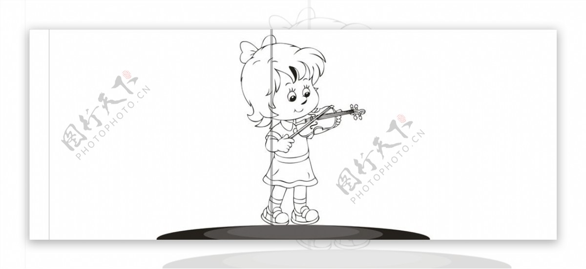 拉提琴的小女孩