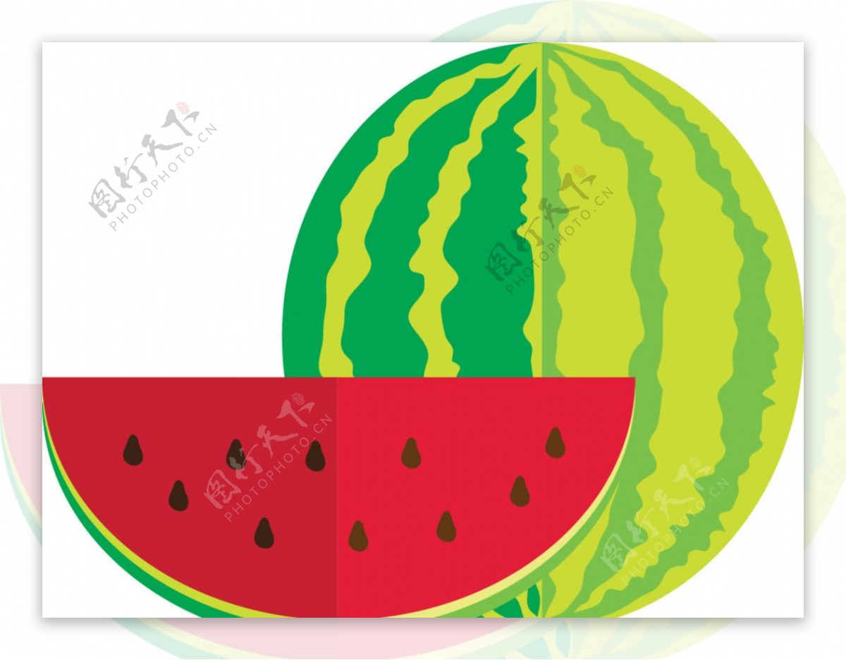 西瓜水果卡通矢量素材