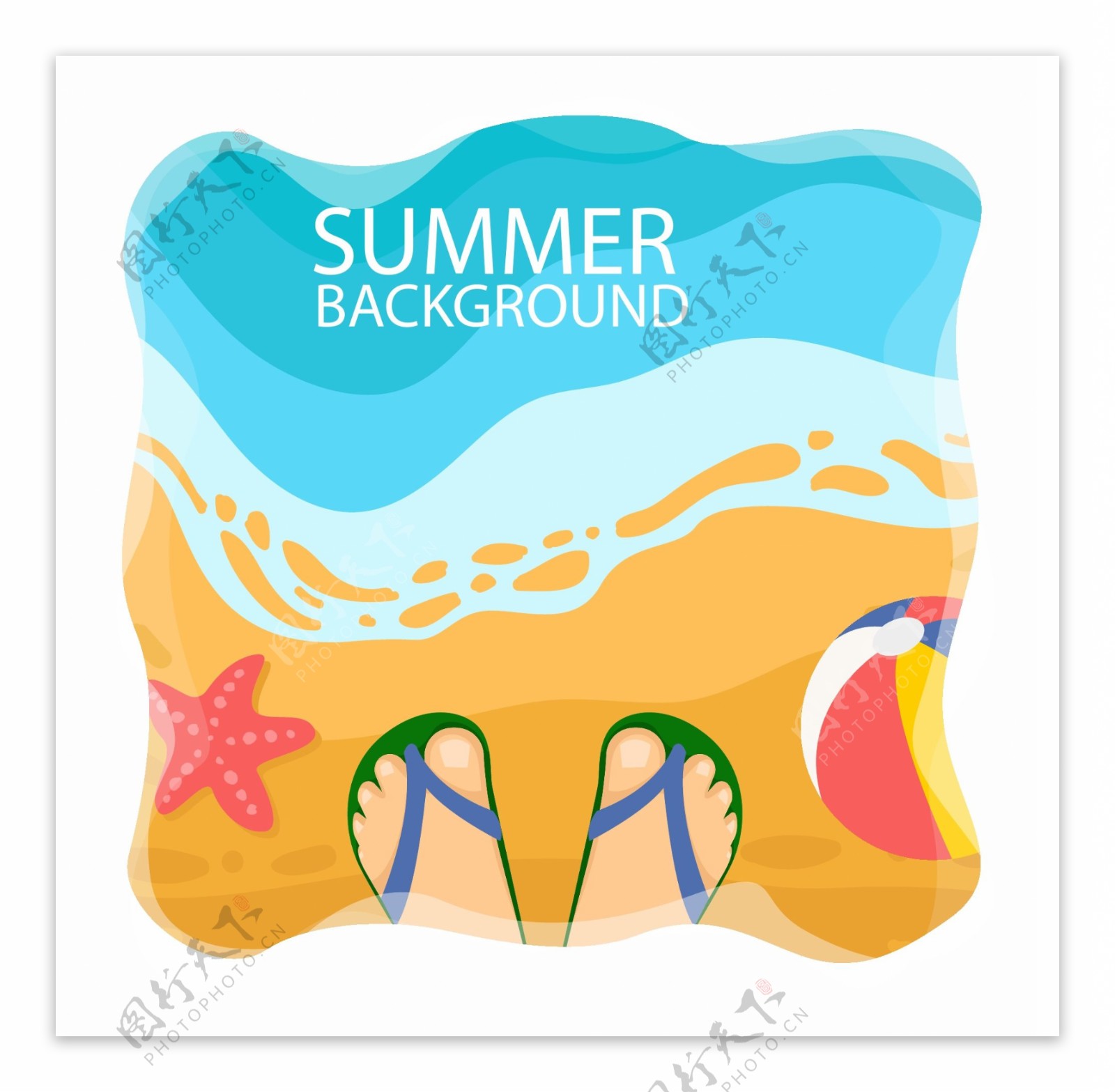 夏日海滨的海报