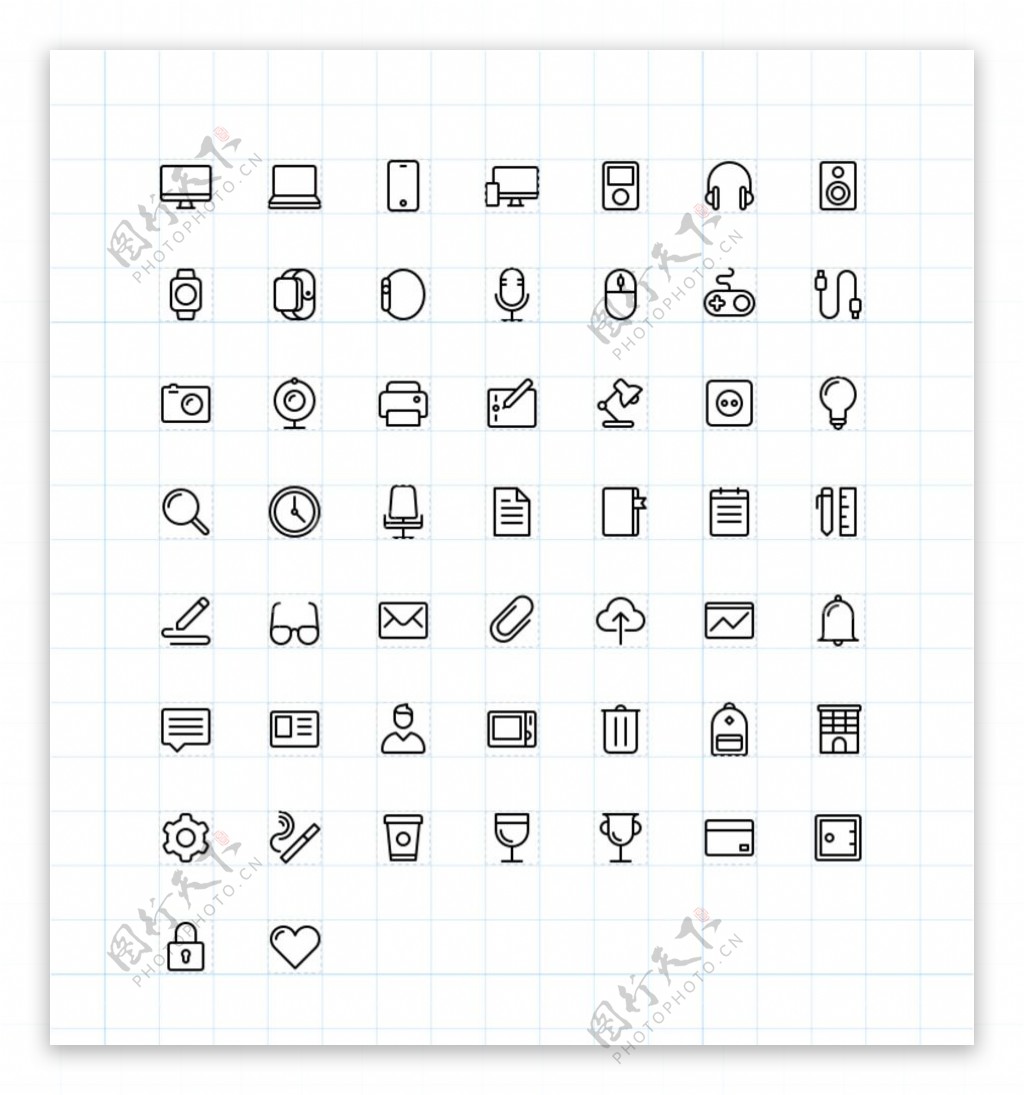 50办公类图标sketch