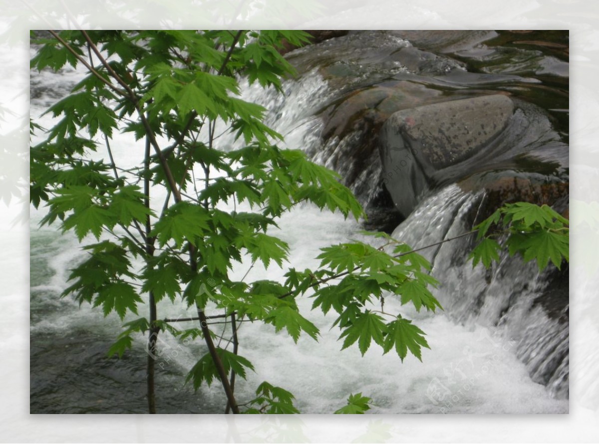 湖水流淌泛起白花