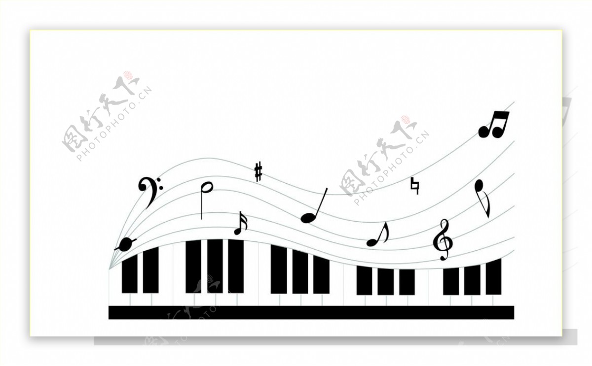 琴键音符矢量图