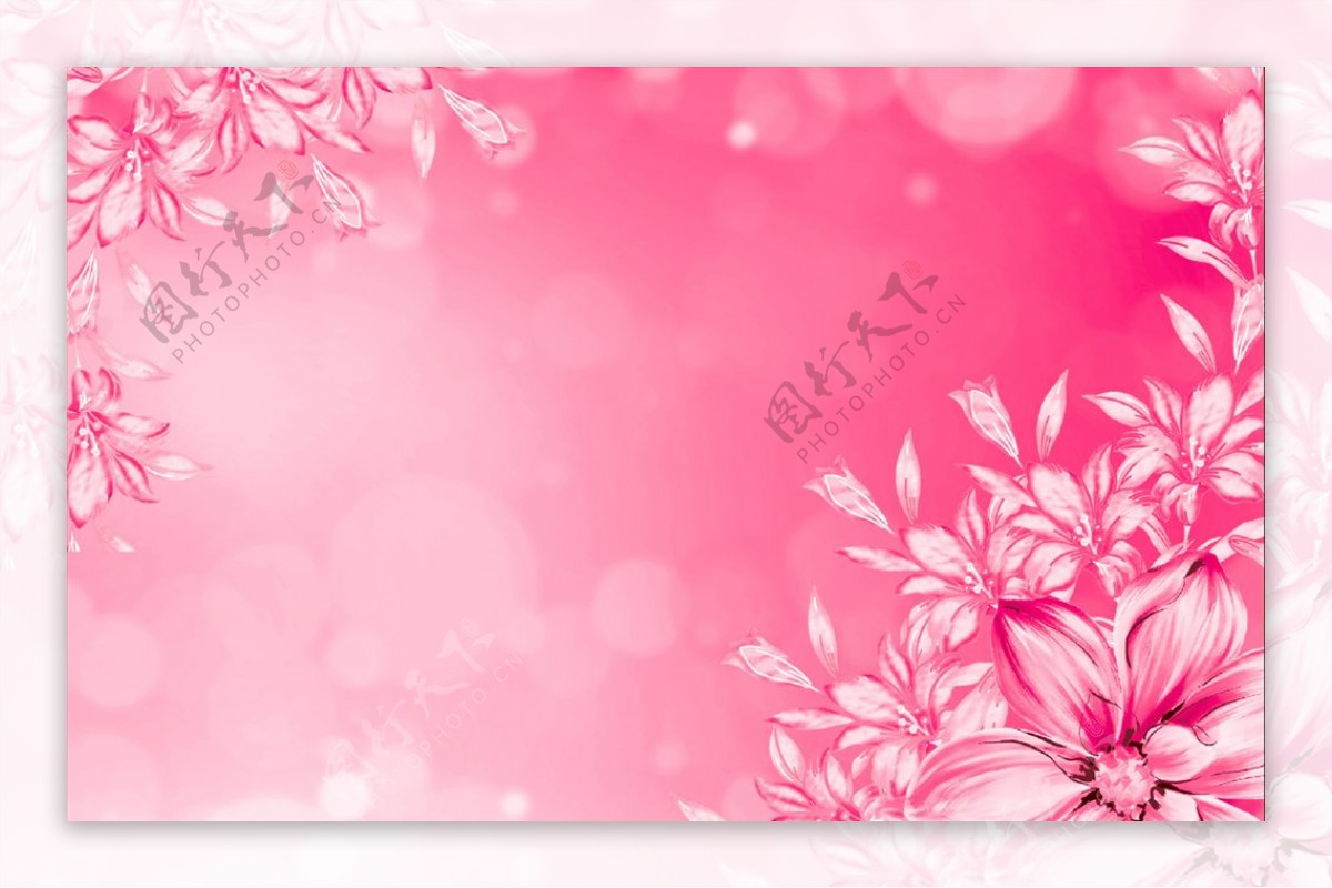 粉色梦幻花朵背景墙