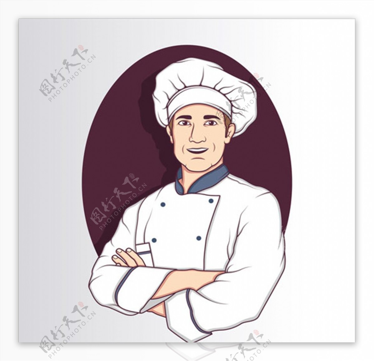 卡通自信的厨师
