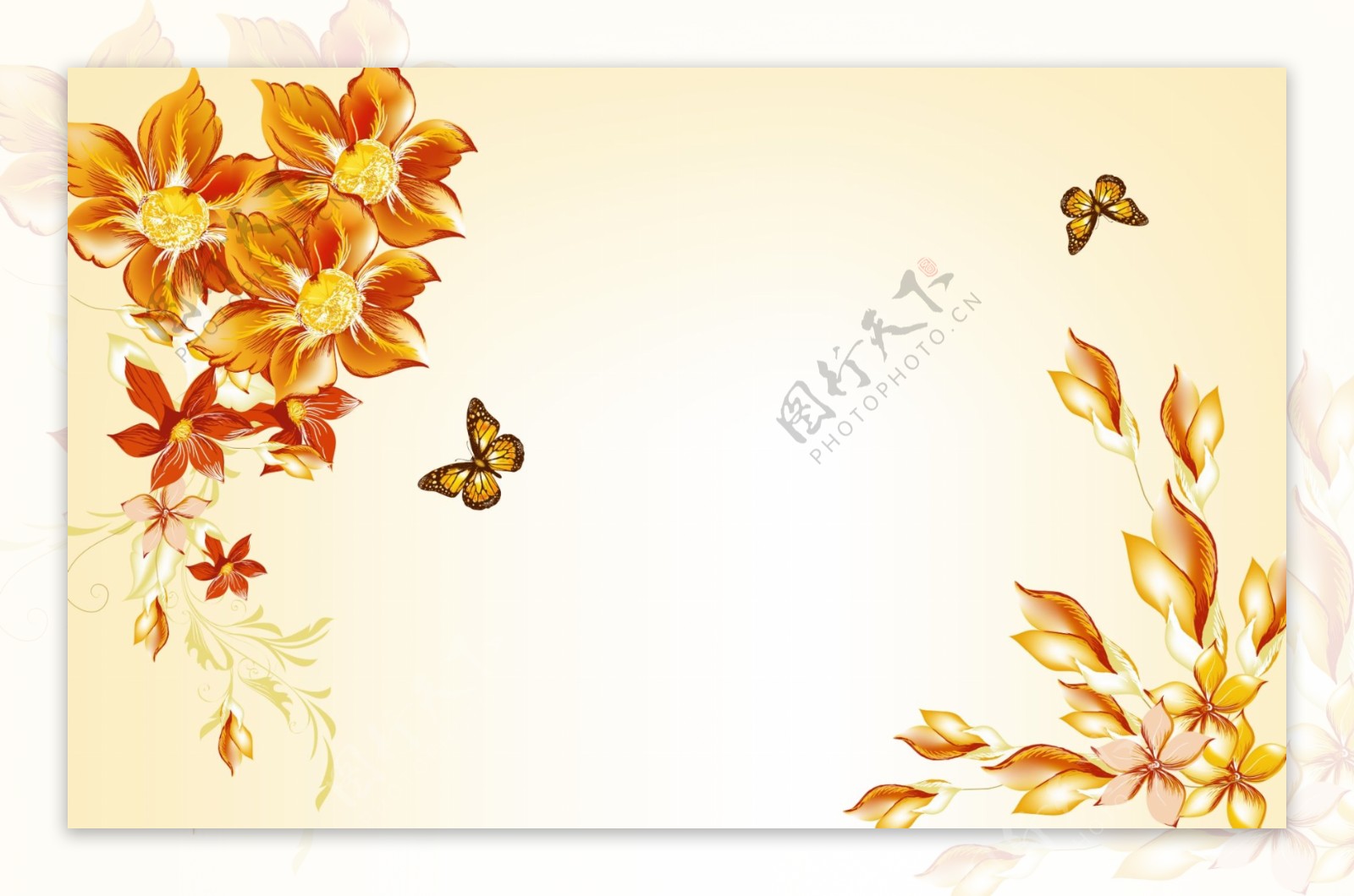 精美欧式蝴蝶花朵背景墙