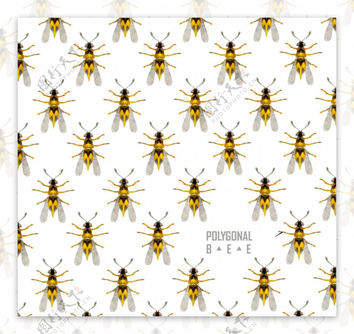 黄色蜜蜂无缝背景矢量素材