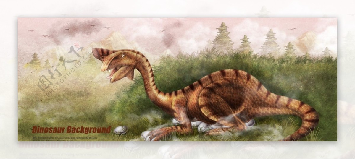 恐龙复古宣传设计海报