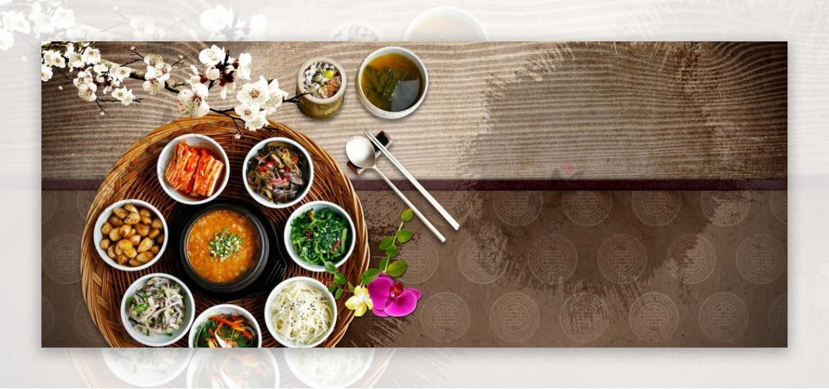 中国风古典水墨菜单