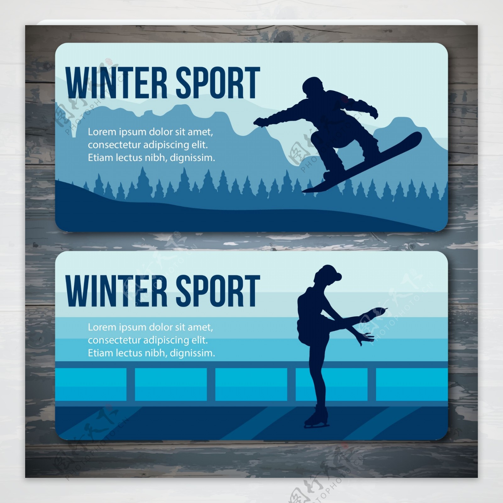 两款滑雪滑冰运动场地横幅