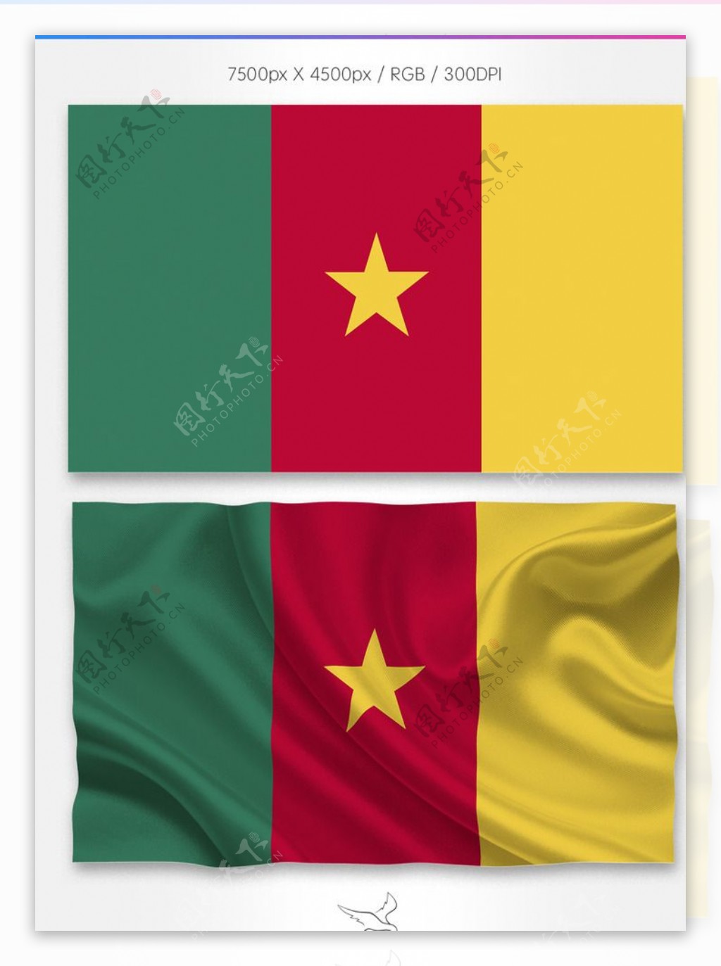 喀麦隆国旗分层psd