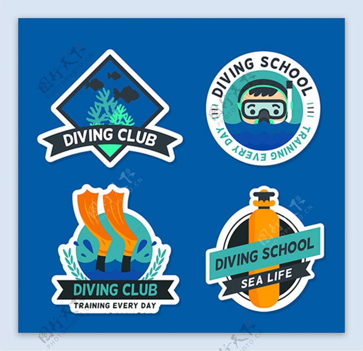 潜水运动培训俱乐部LOGO标志