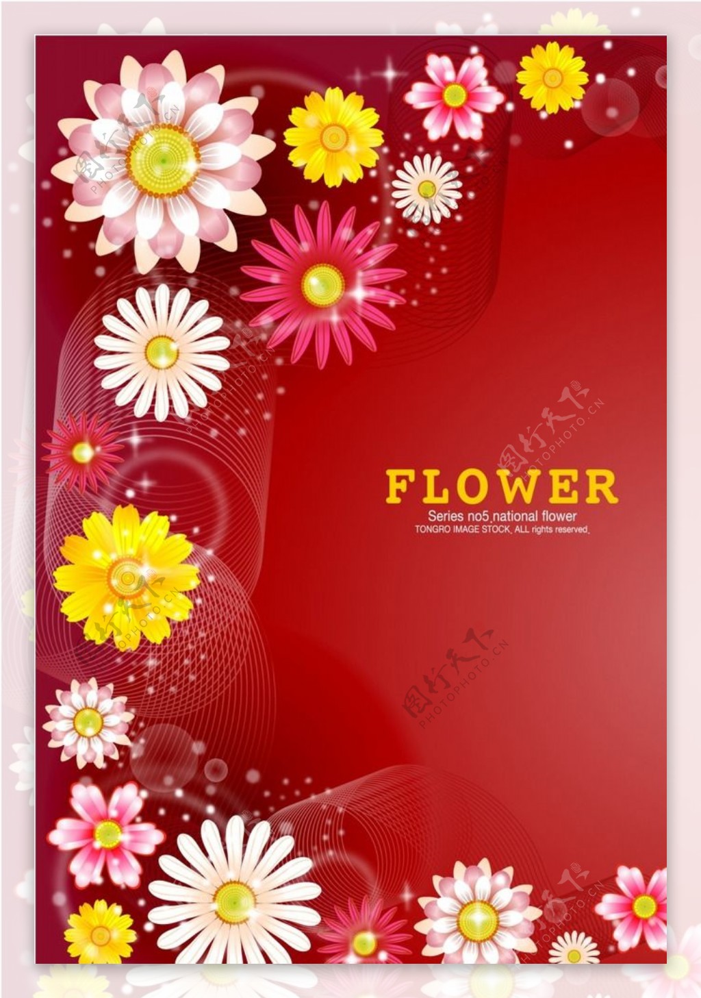 花朵花纹画框信封