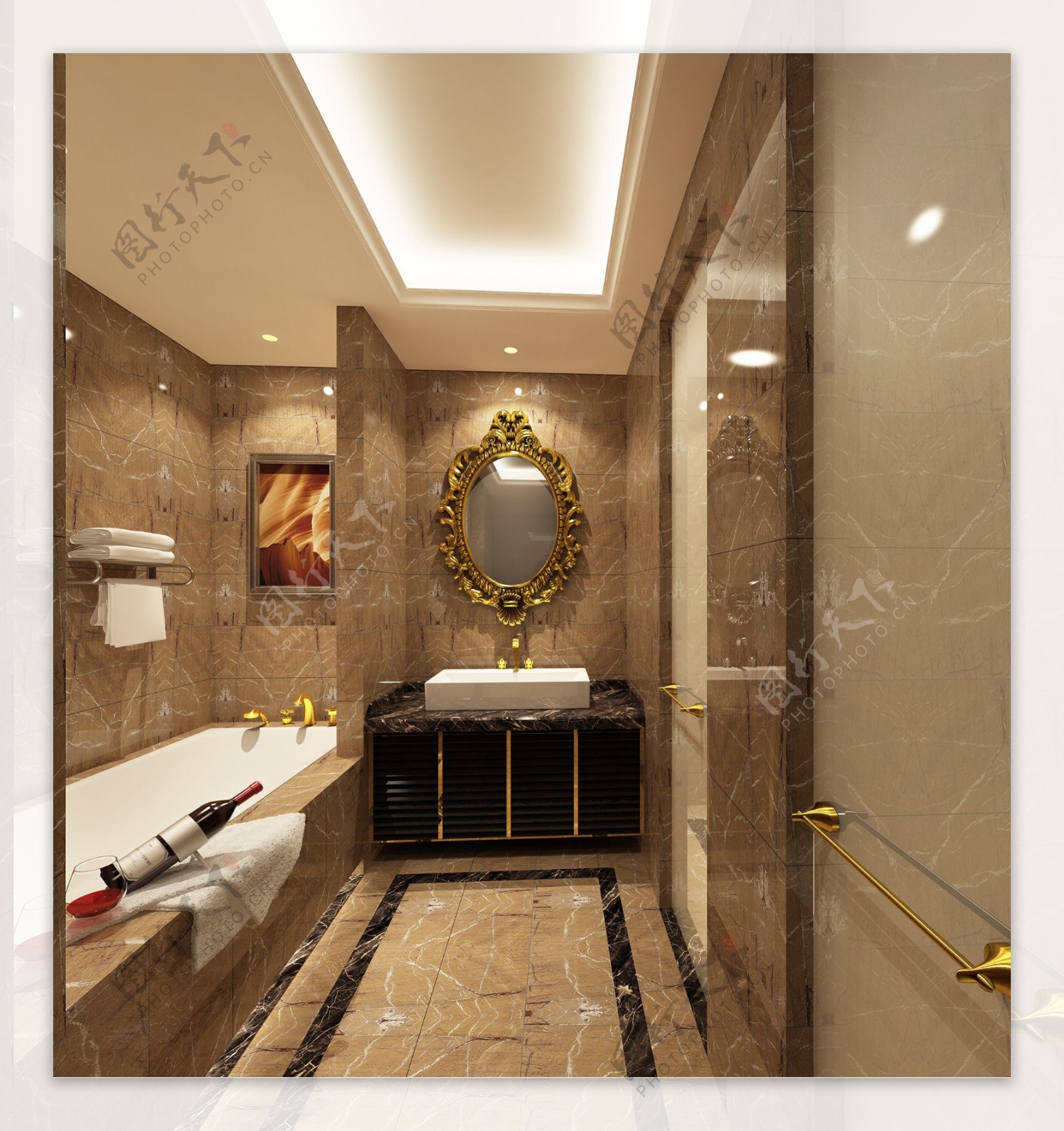 五星级酒店浴室设计效果图