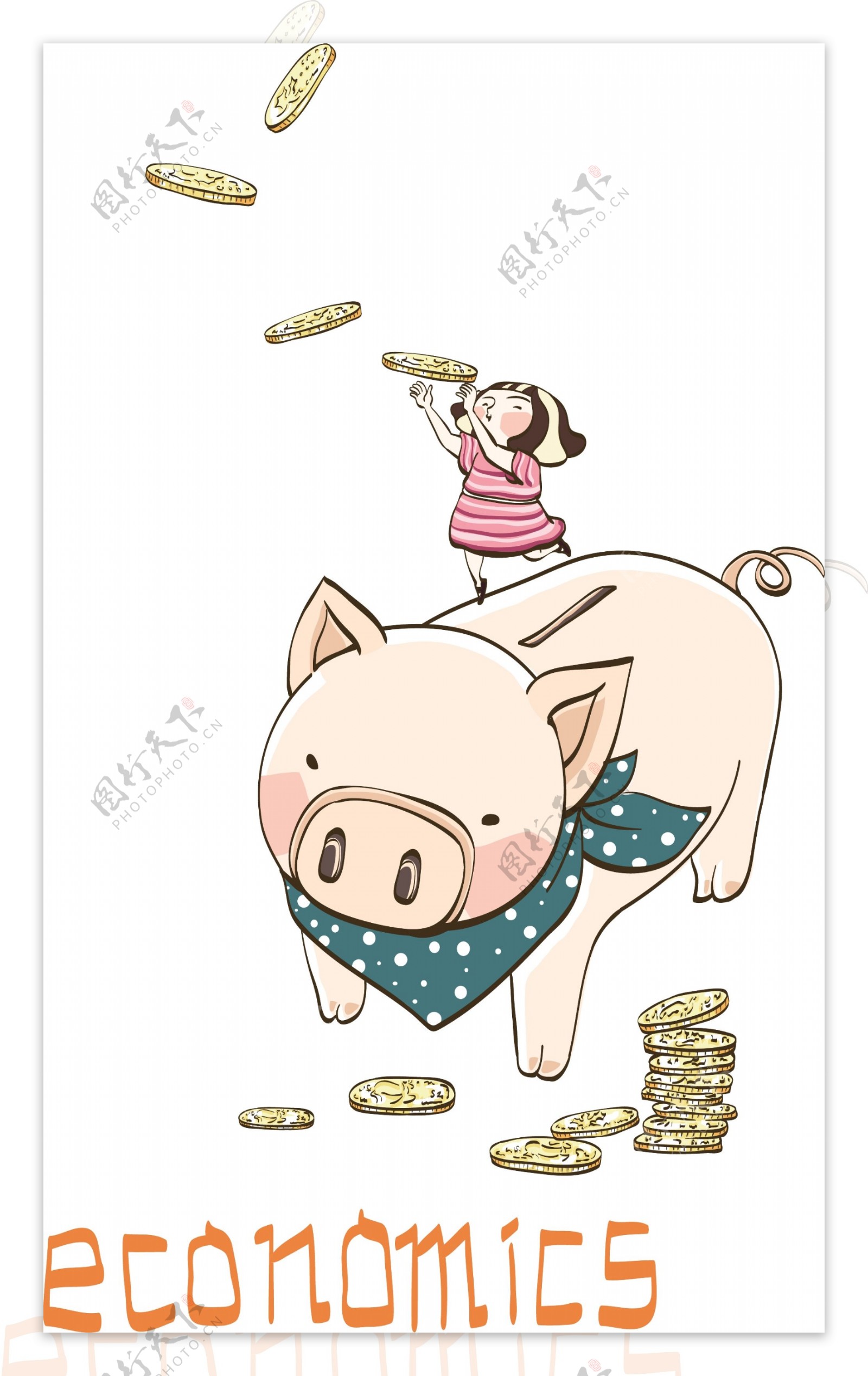 卡通储钱罐小猪人物