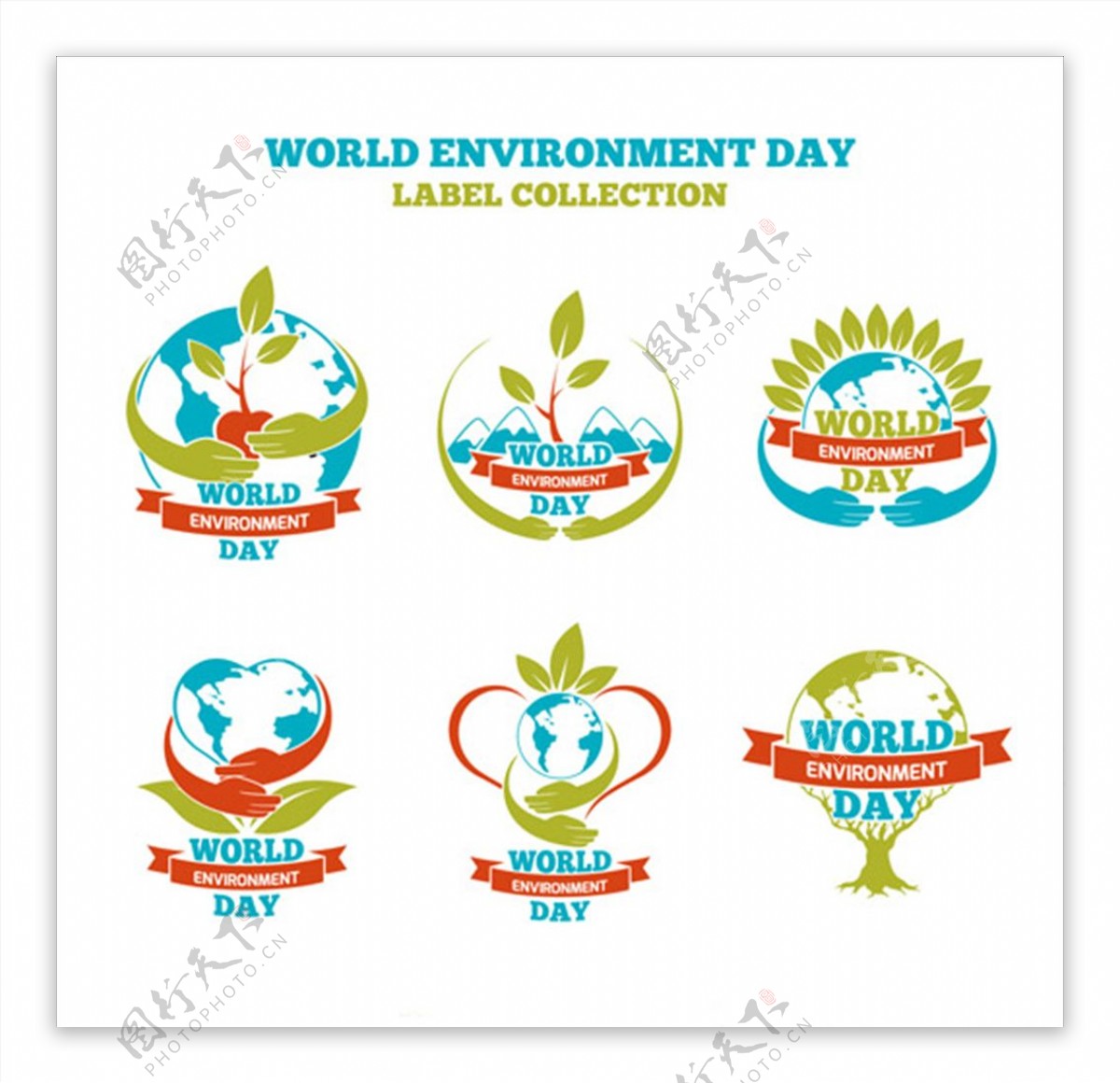 世界环境保护日红丝带标识