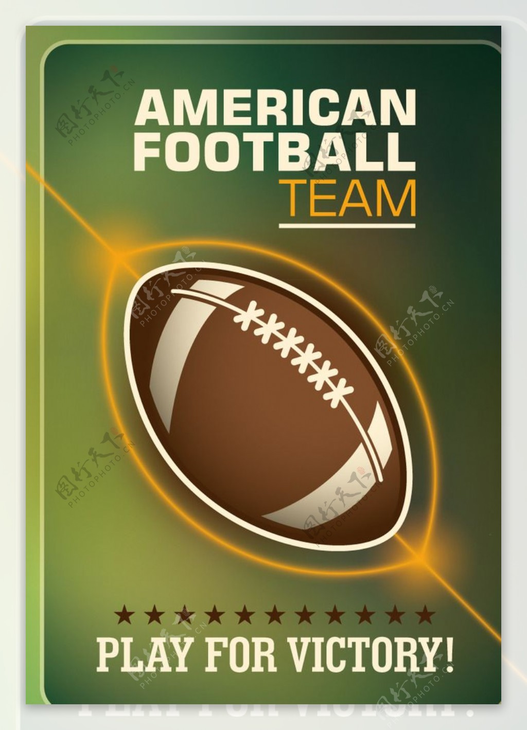 复古美式橄榄球队海报矢量素材
