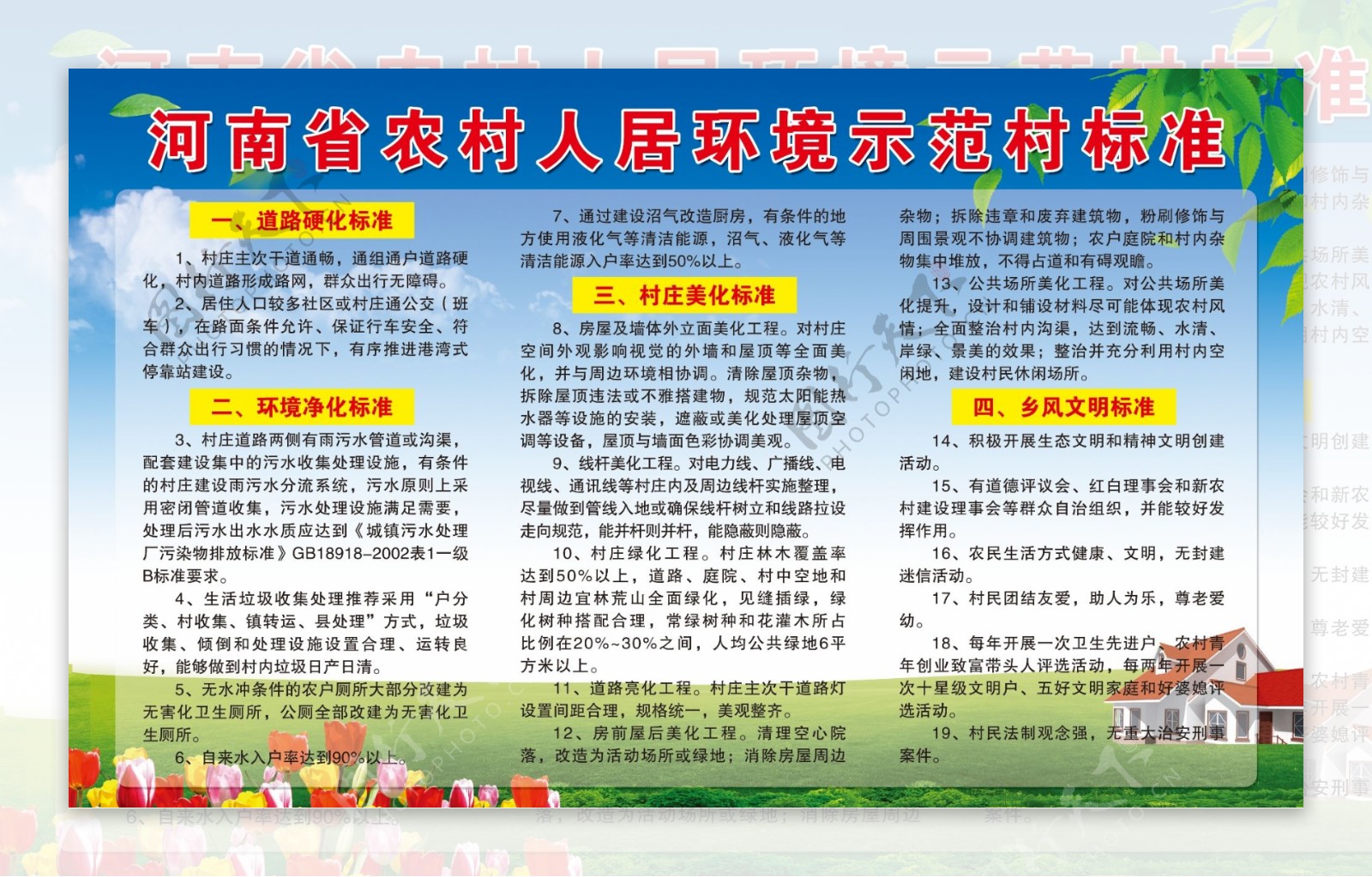 河南省人居环境示范村标准