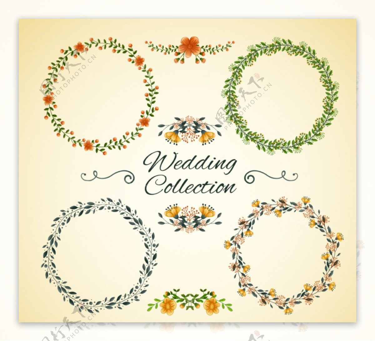 婚礼花环装饰花
