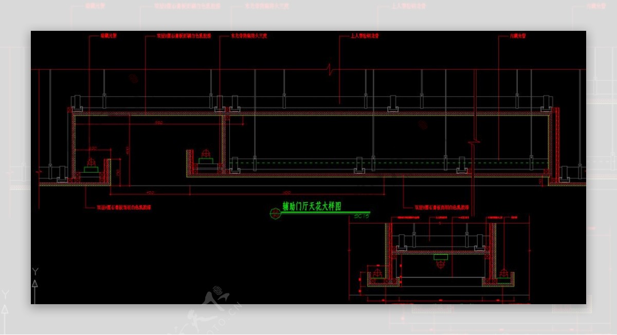 门厅天花cad大样图剖面详图