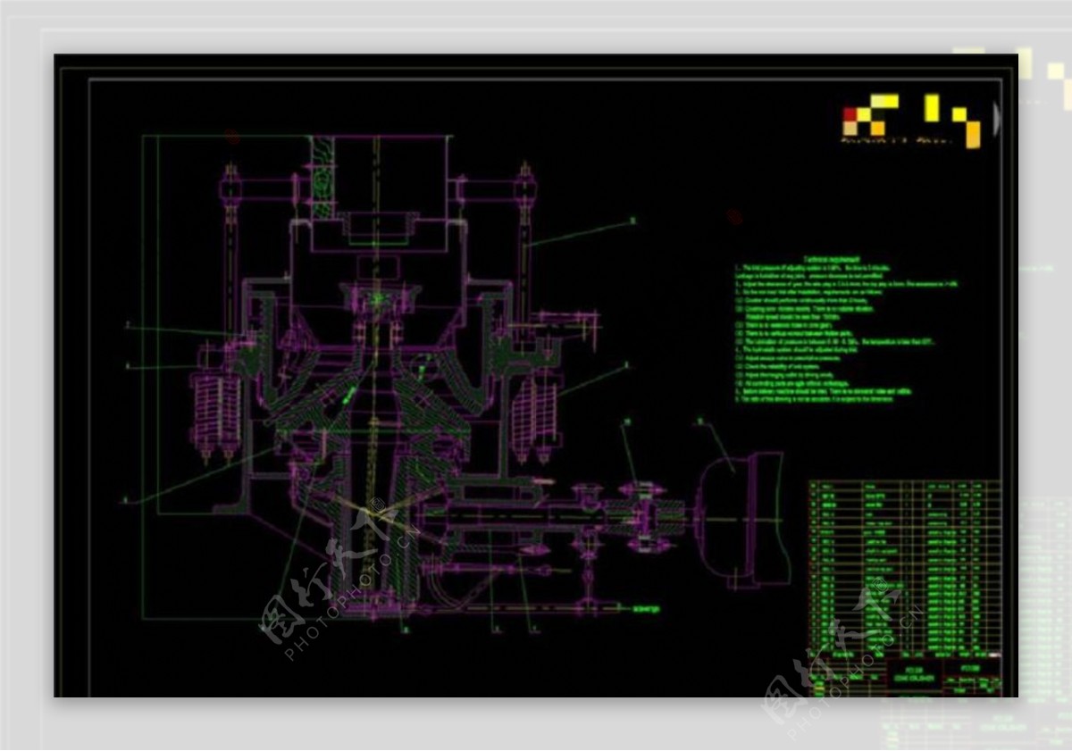 圆锥破碎机图机械图纸