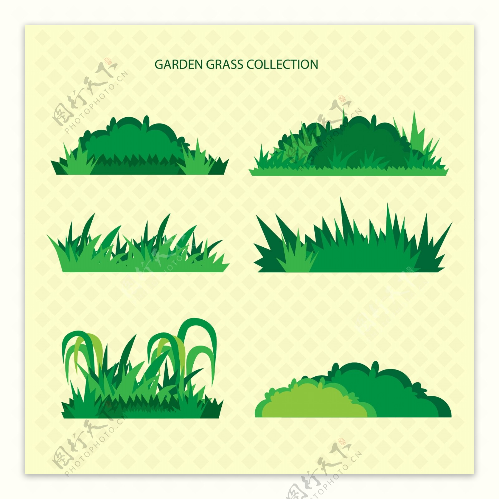 6款绿色草地设计矢量素材
