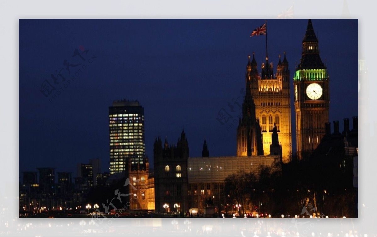 伦敦国会大厦夜景