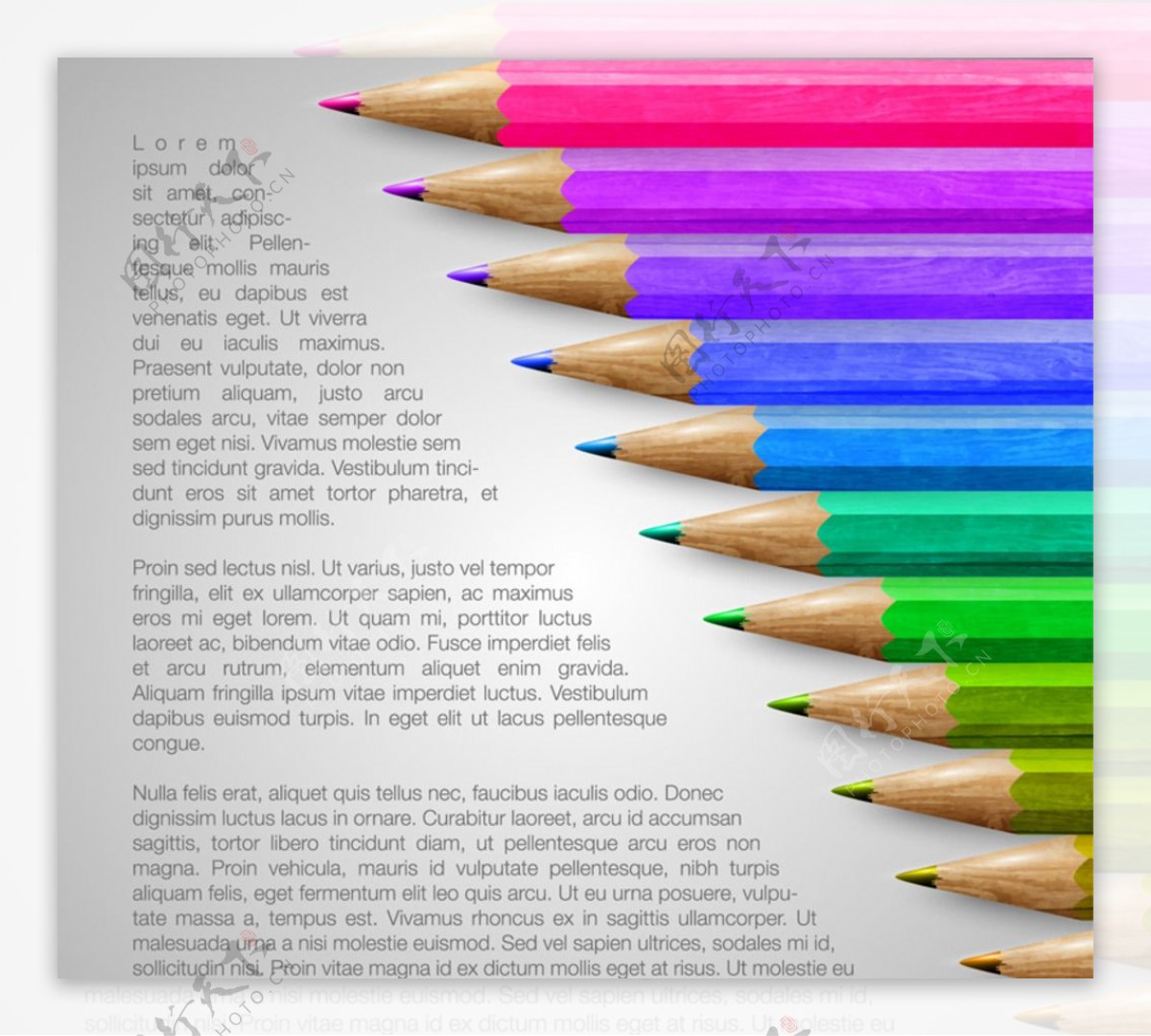 缤纷彩色铅笔矢量素材