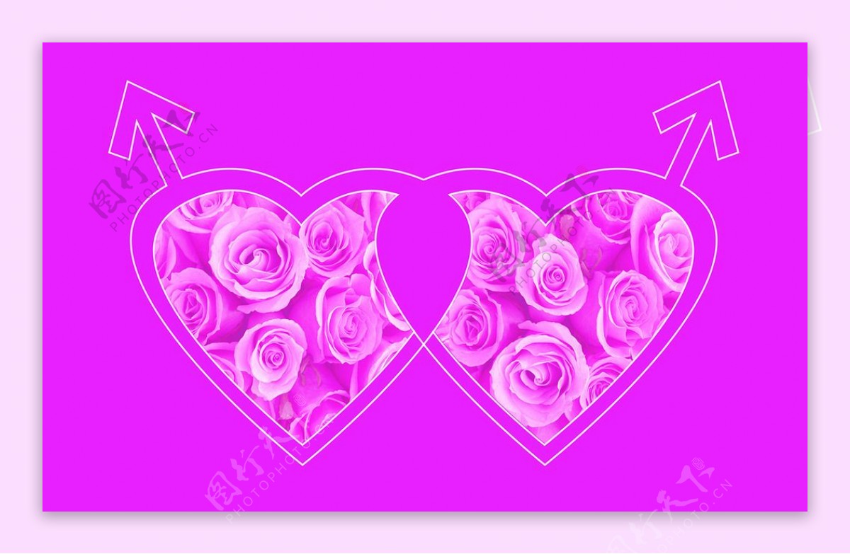 梦幻紫色玫瑰背景墙