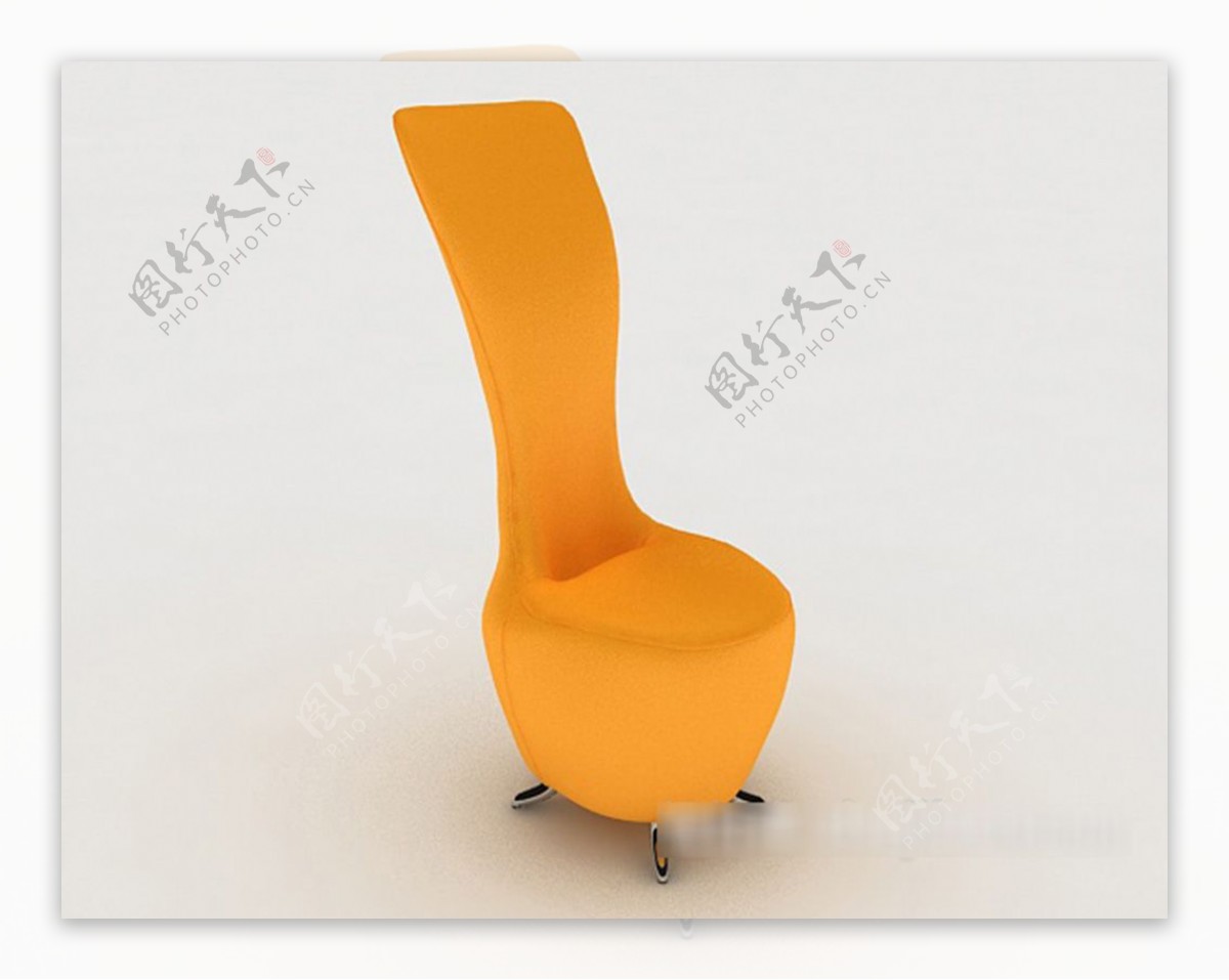 黄色个性家居椅3d模型下载