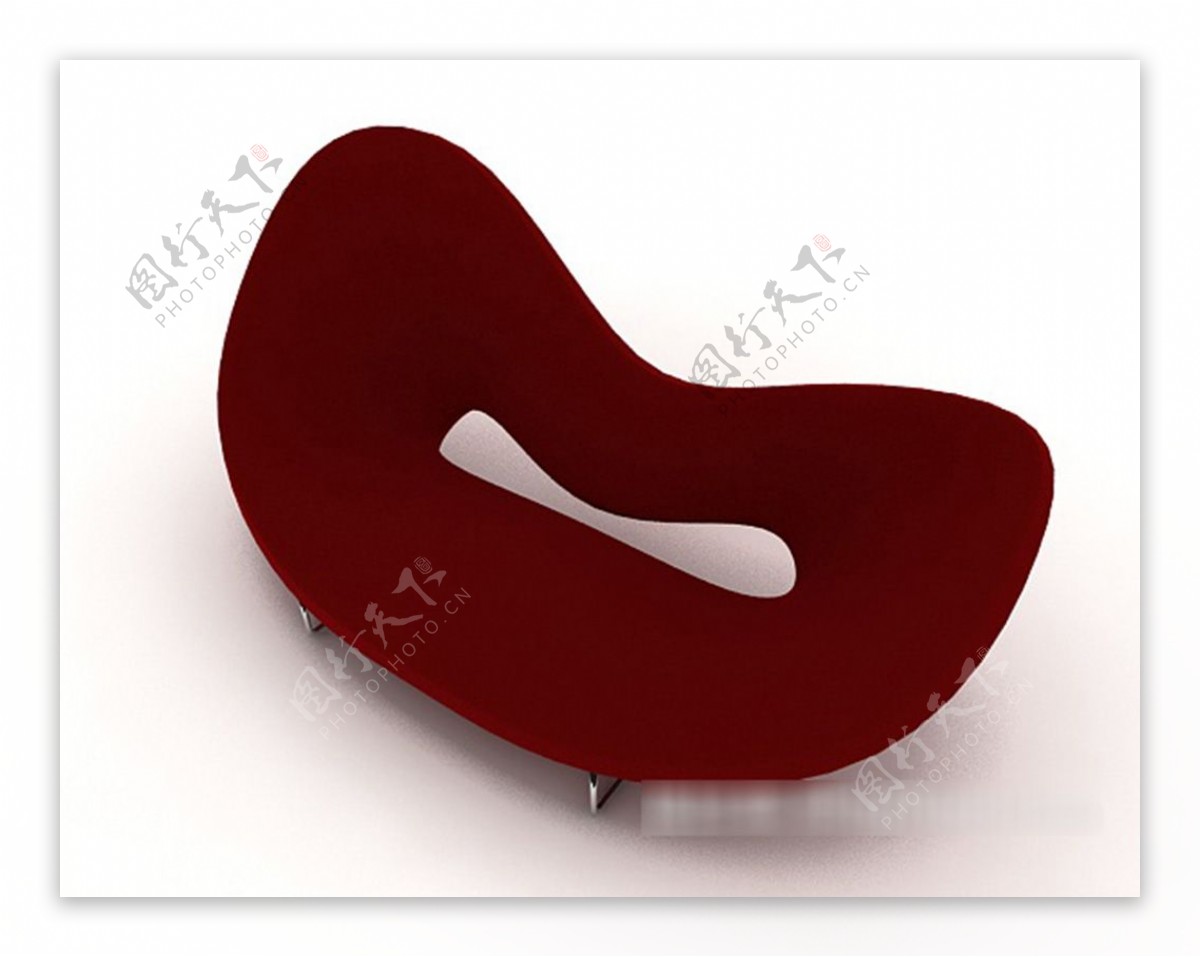 现代红色个性单人沙发3d模型下载
