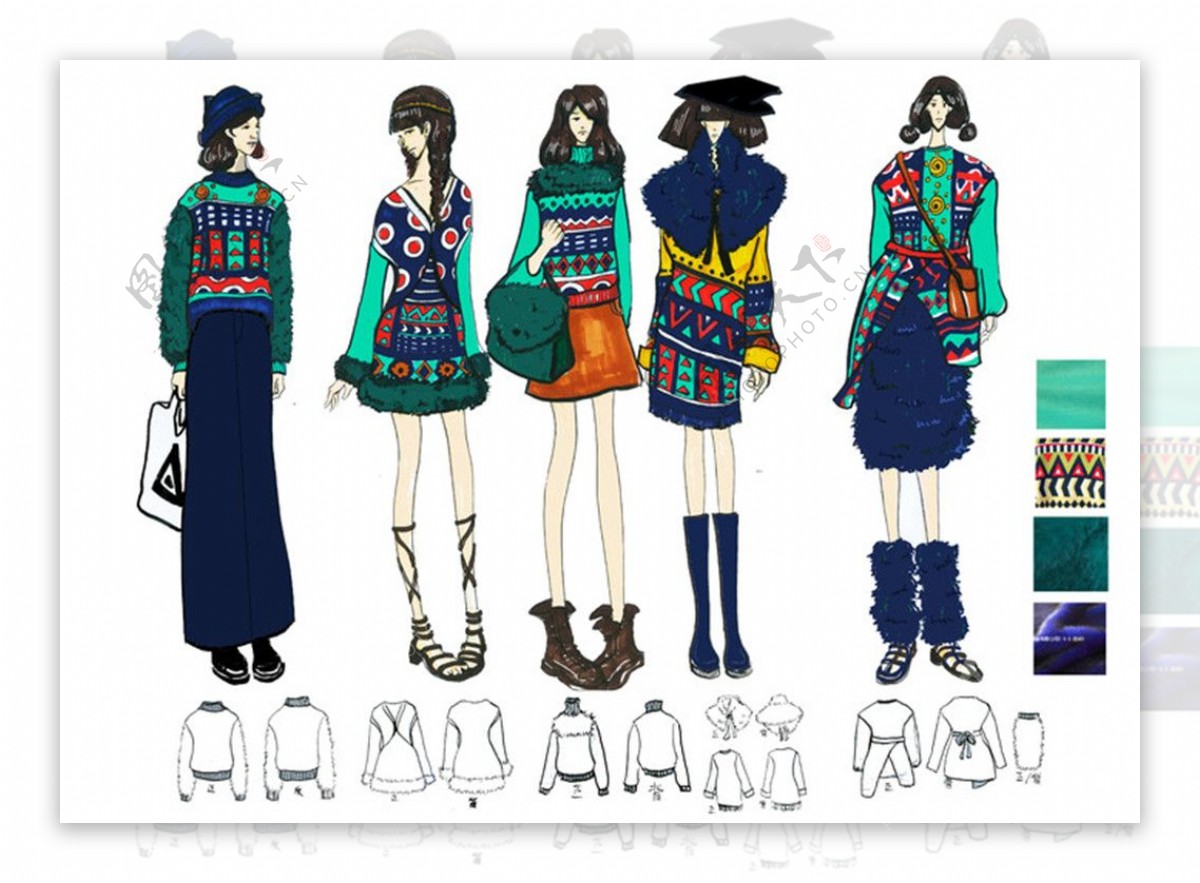 5款时尚系列设计图