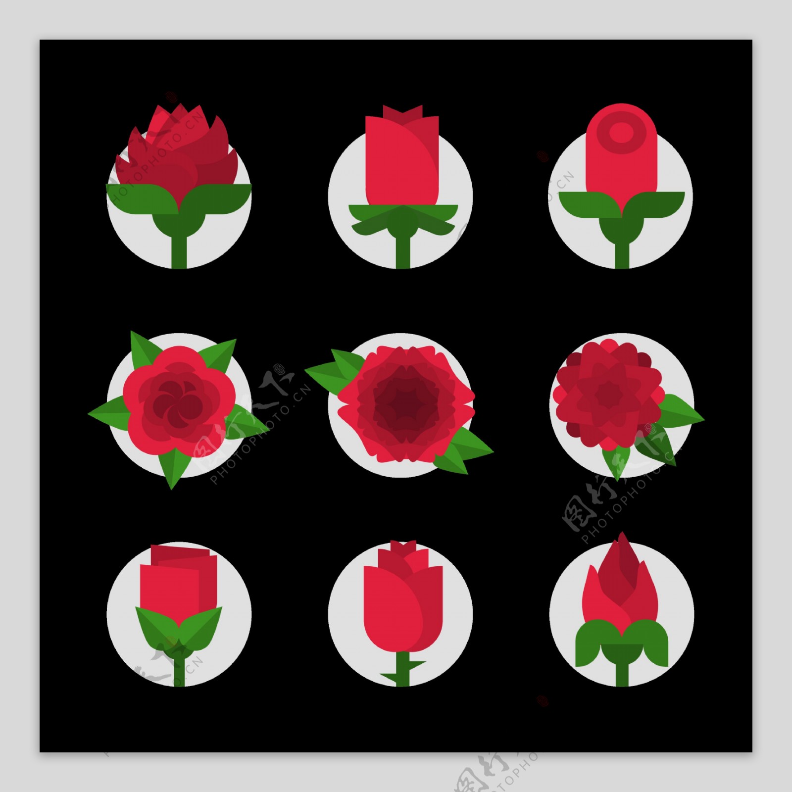 创意红玫瑰插图免抠png透明图层素材
