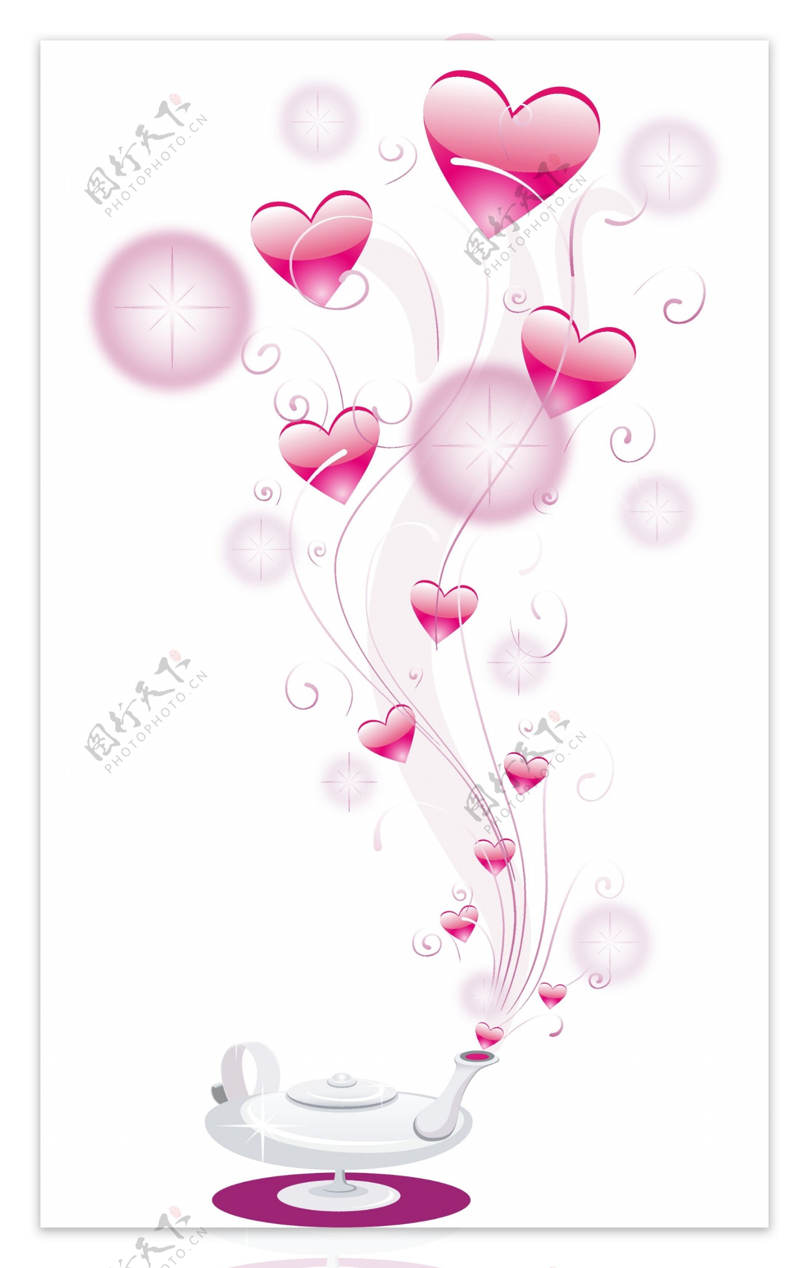 粉色气球花纹素材