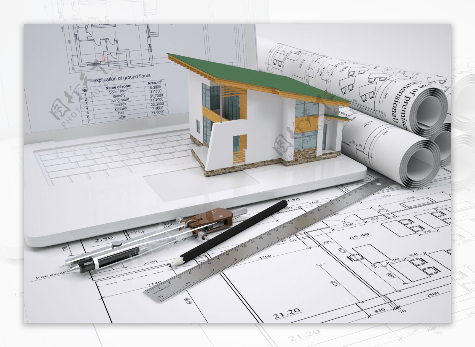 建筑平面图与3D建筑模型