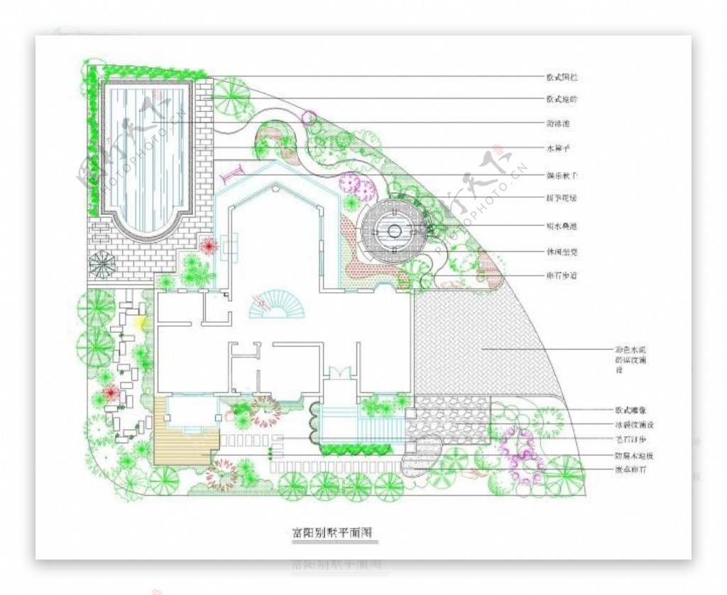 别墅庭院景观设计CAD