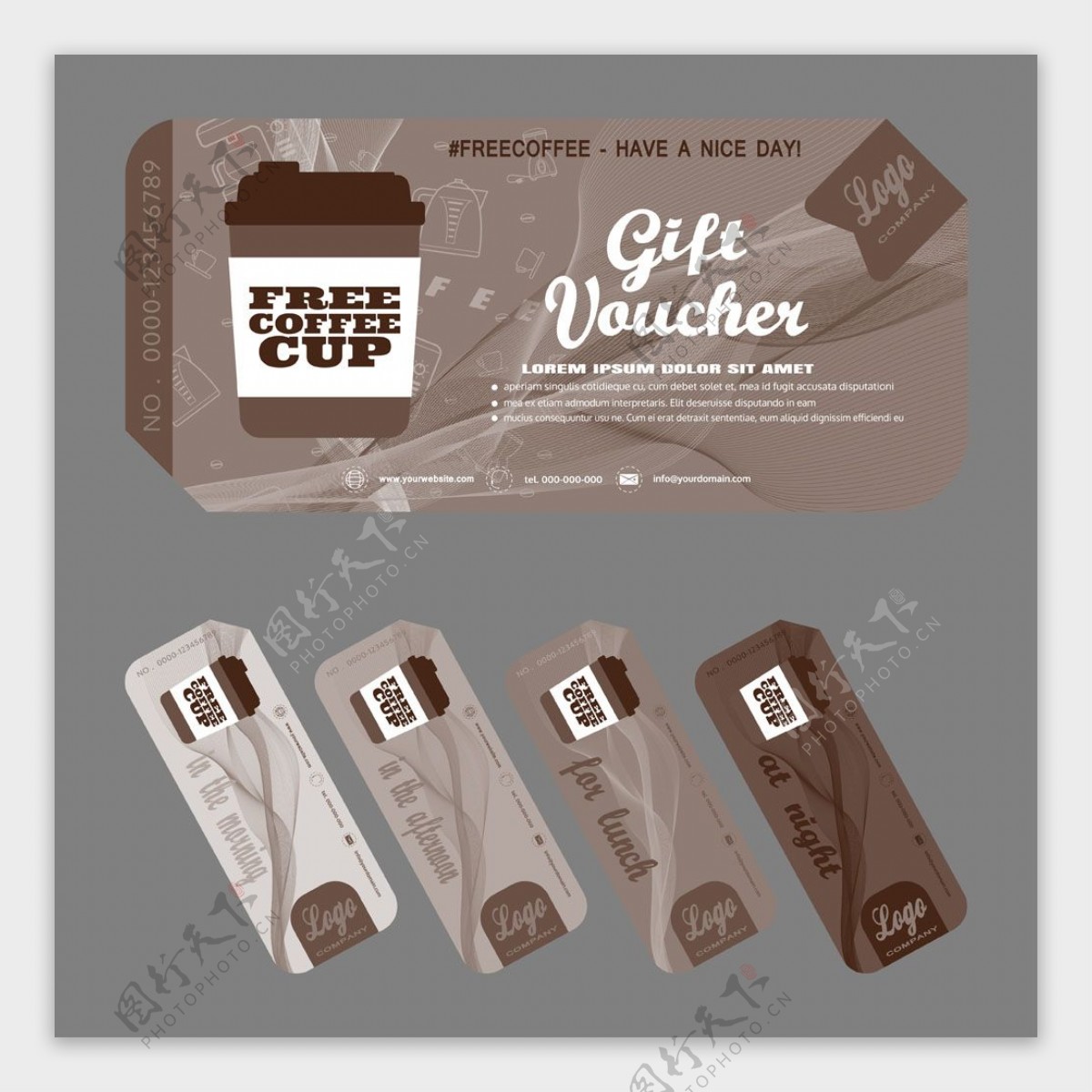 咖啡礼品券设计样式图片