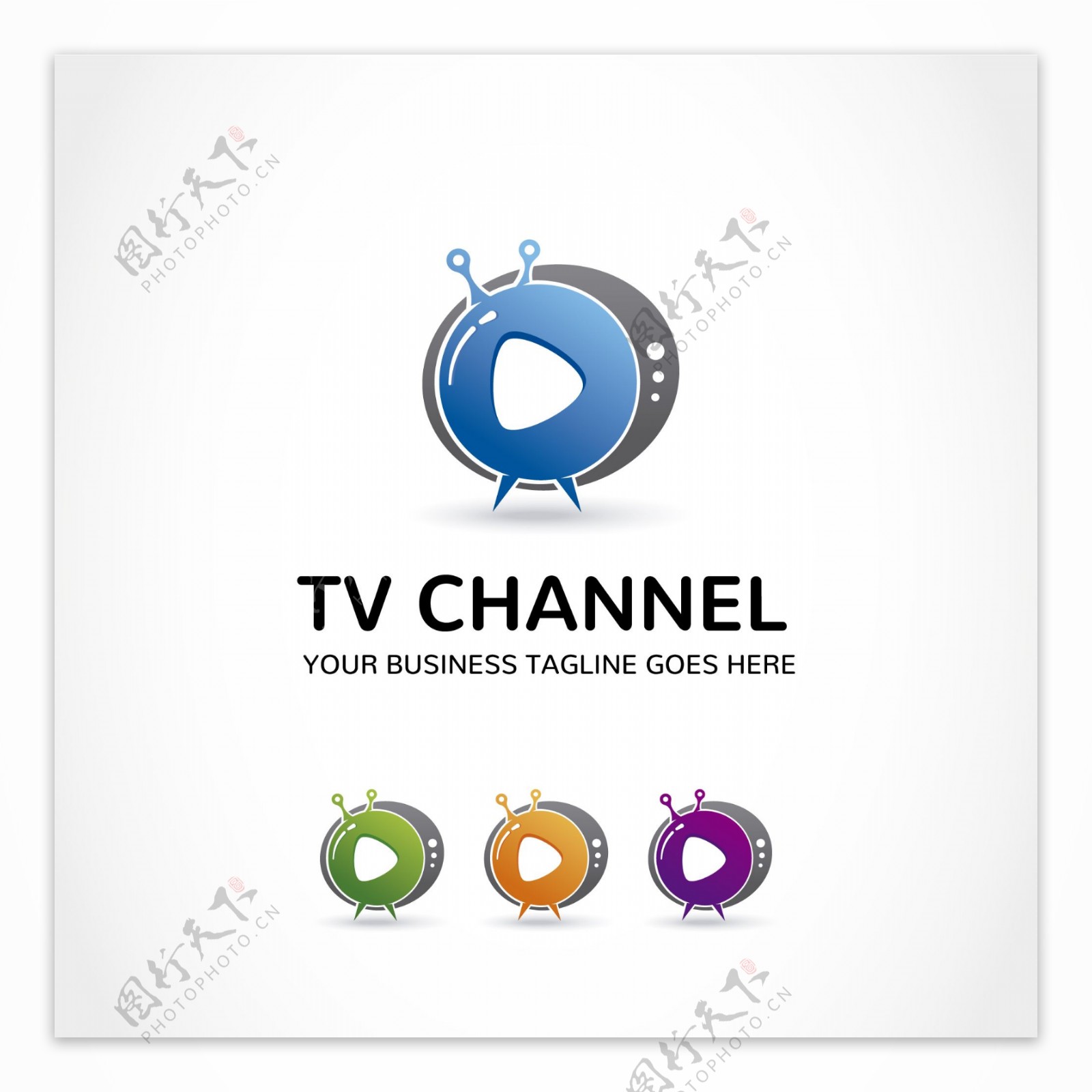 电视播放标志logo设计