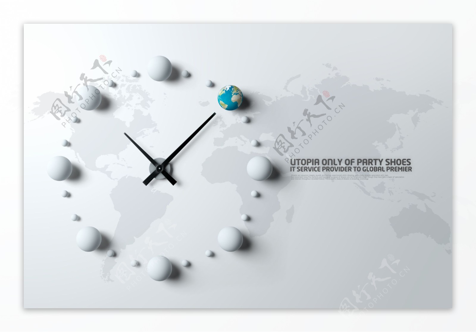 创意时钟时间管理商务概念PSD源文件