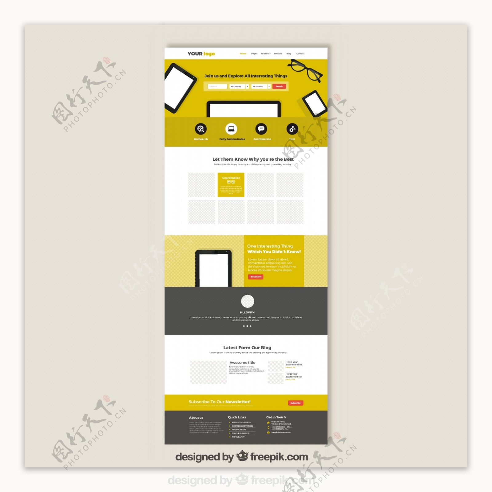 黄色网站模板