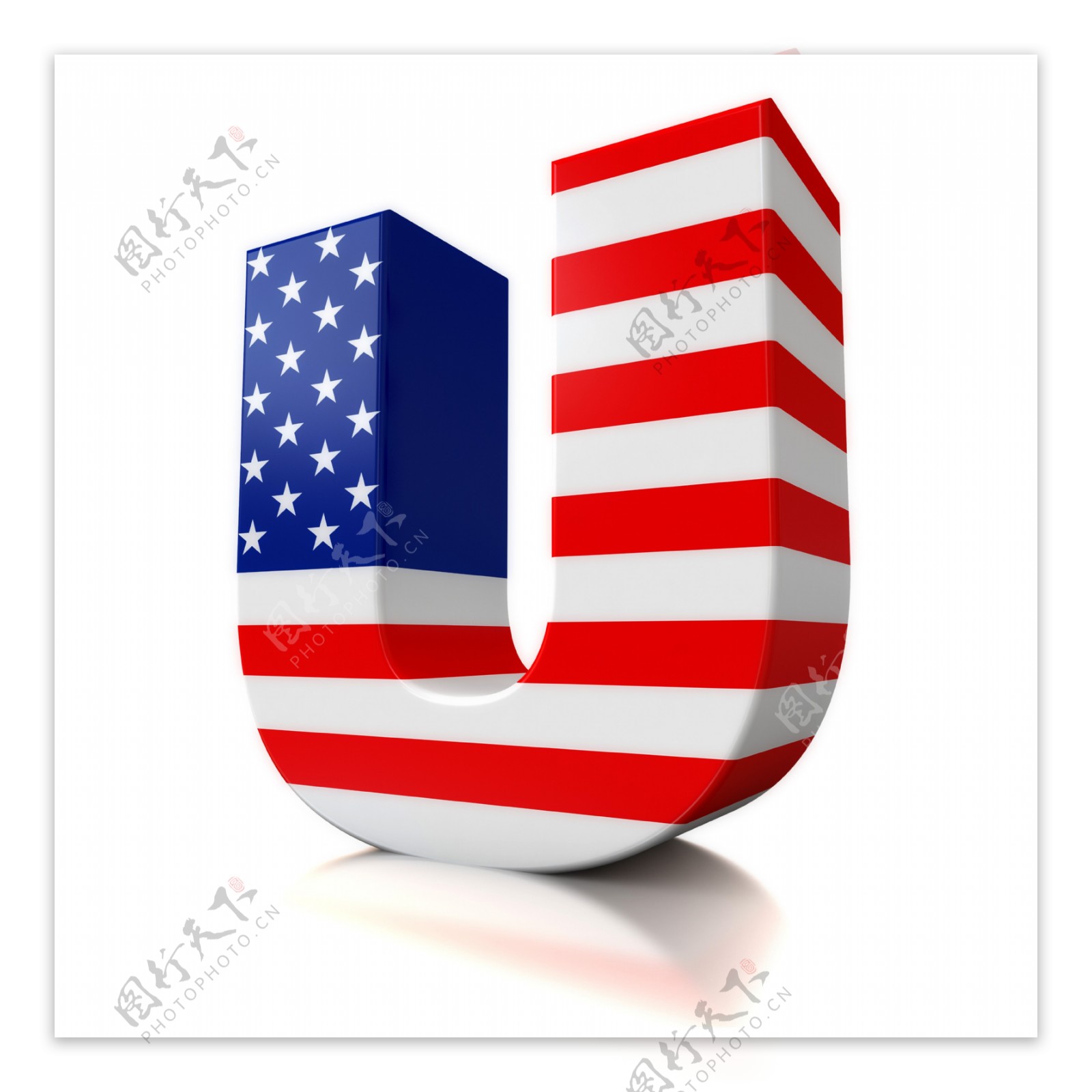 美国国旗图案字母U图片