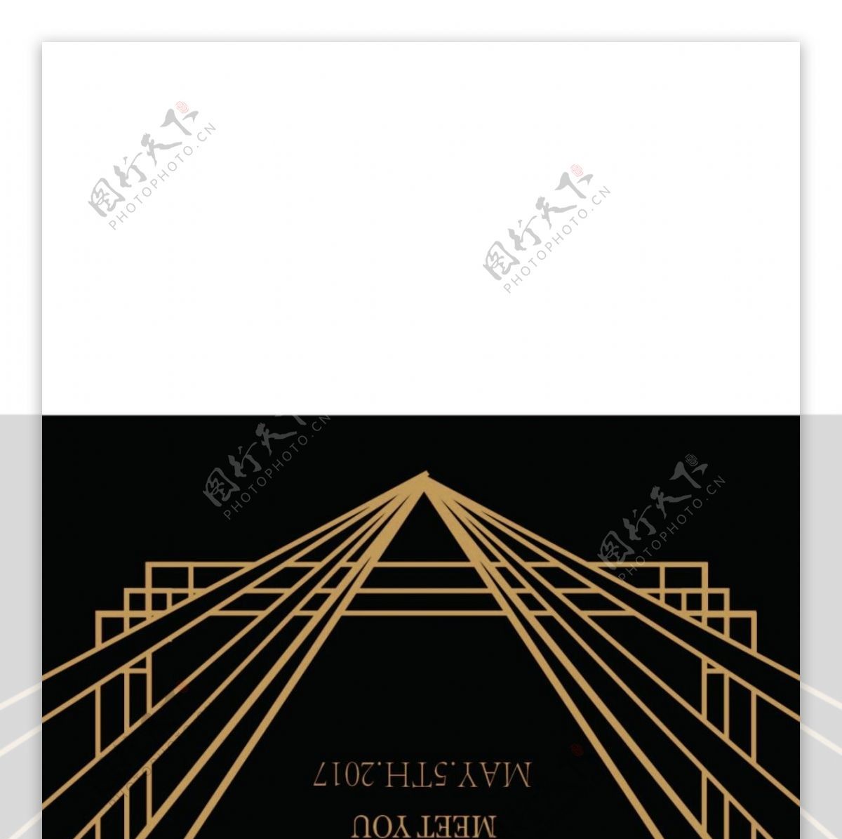欧式黑金盖茨比风格金色线条边框婚礼桌卡