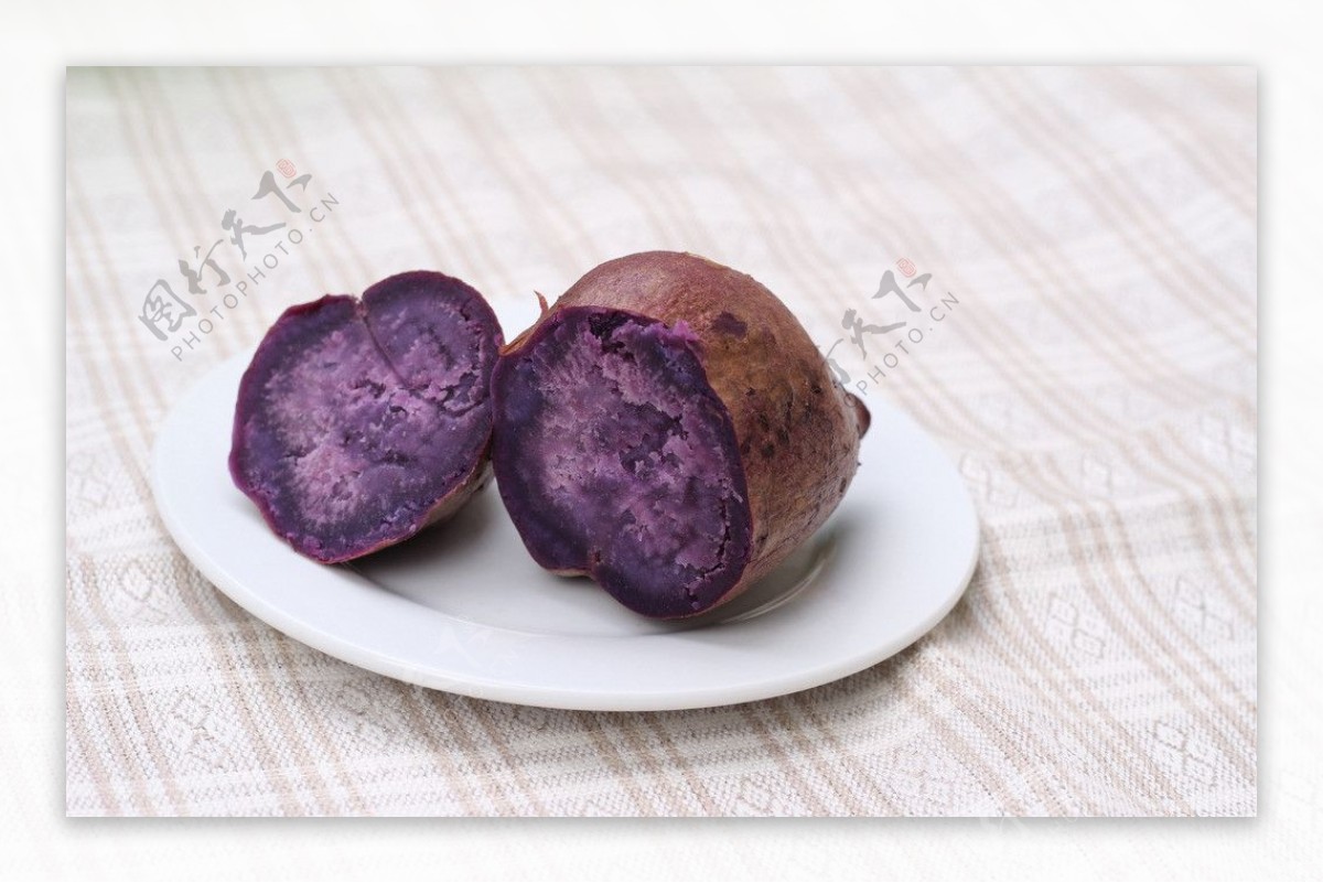 蒸紫薯特写