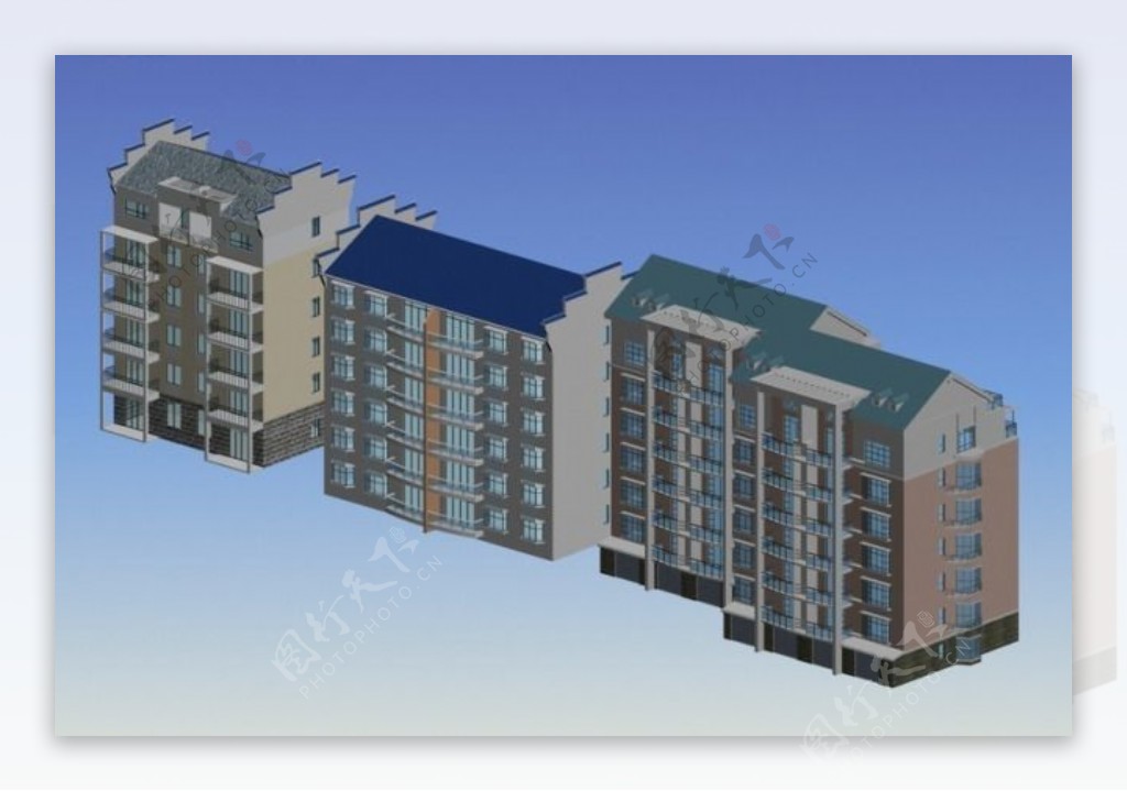 MAX现代住院楼3D模型