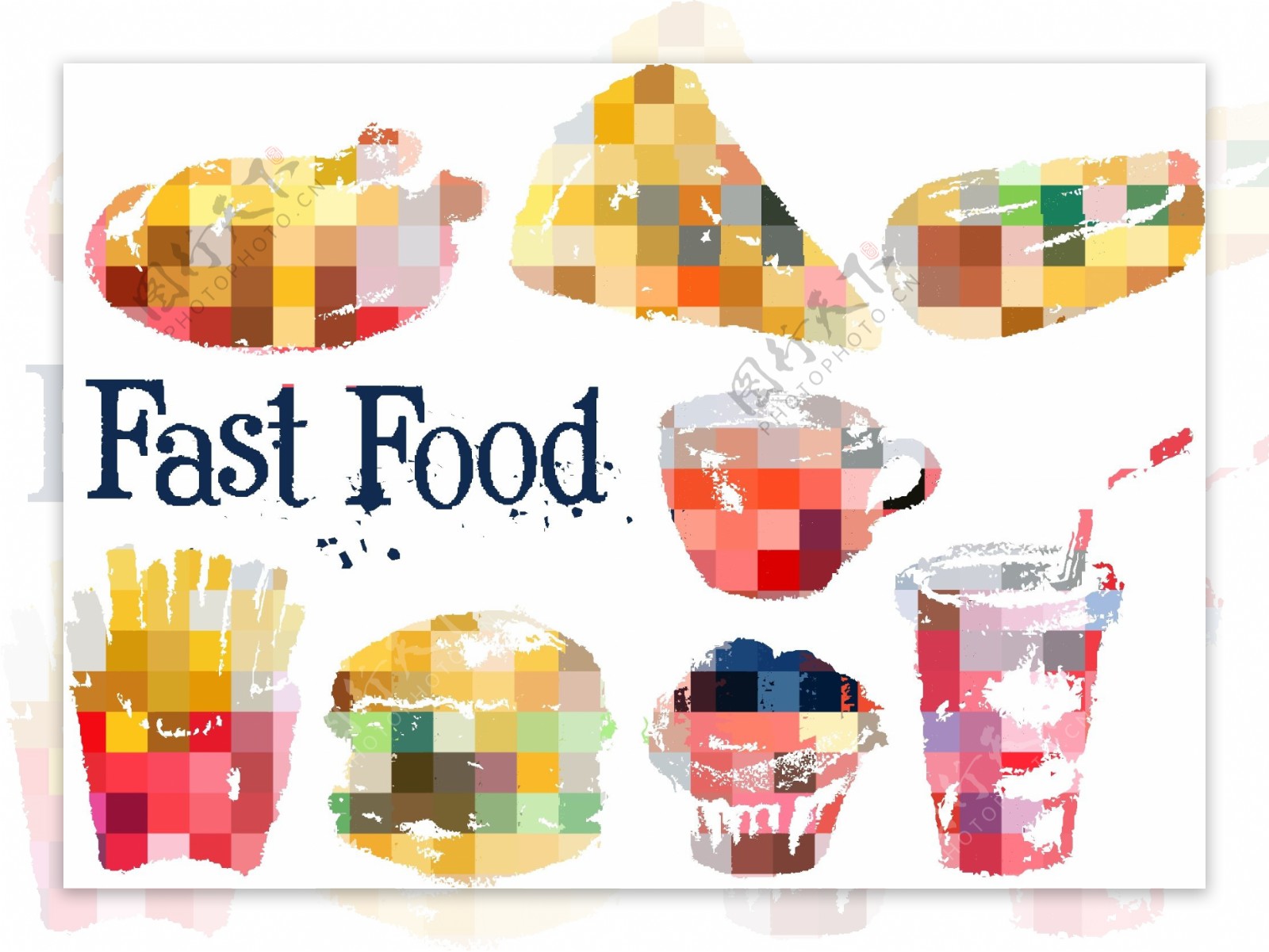 彩绘快餐食品图片