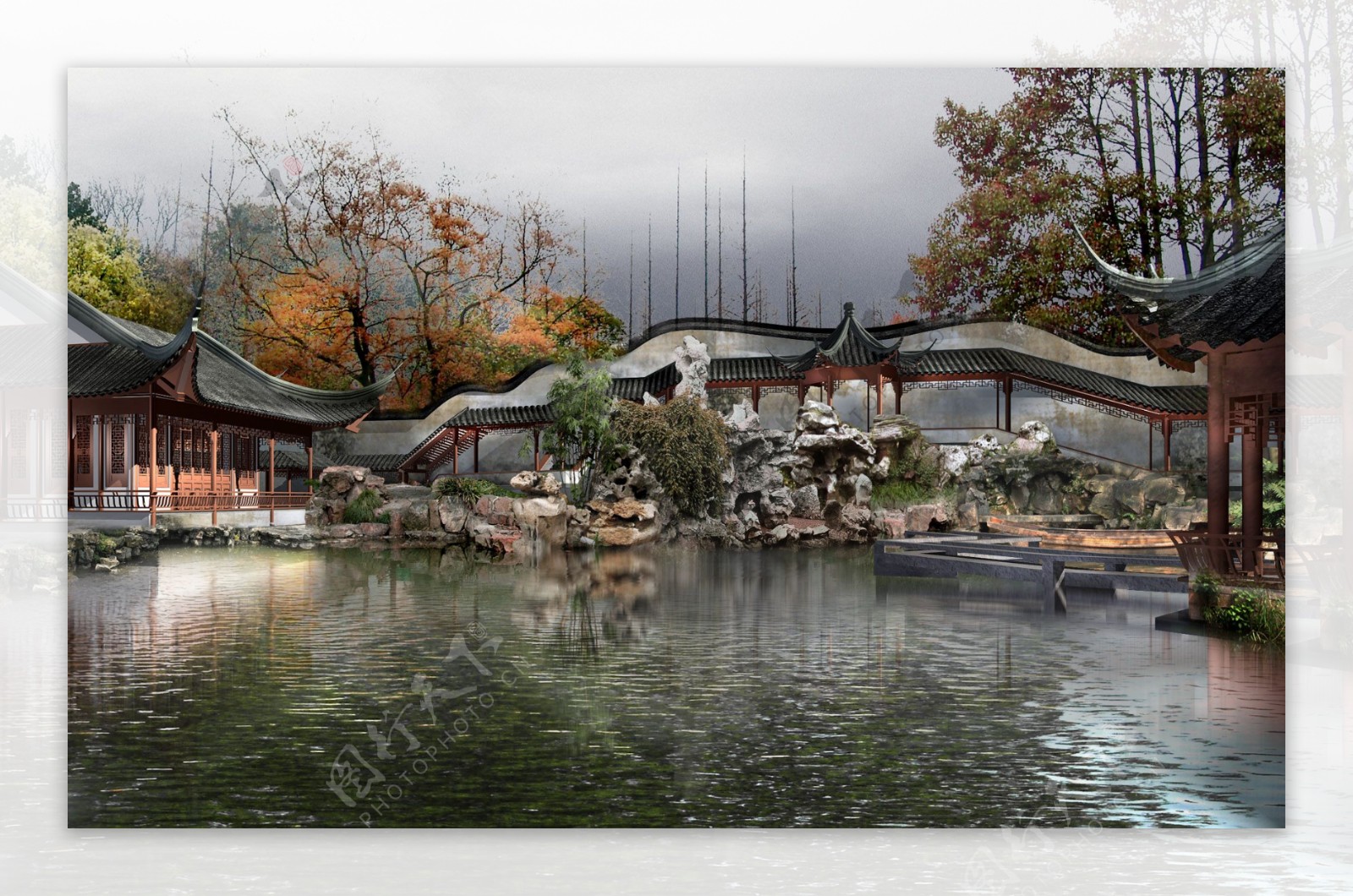 中国古典园林景观效果图片